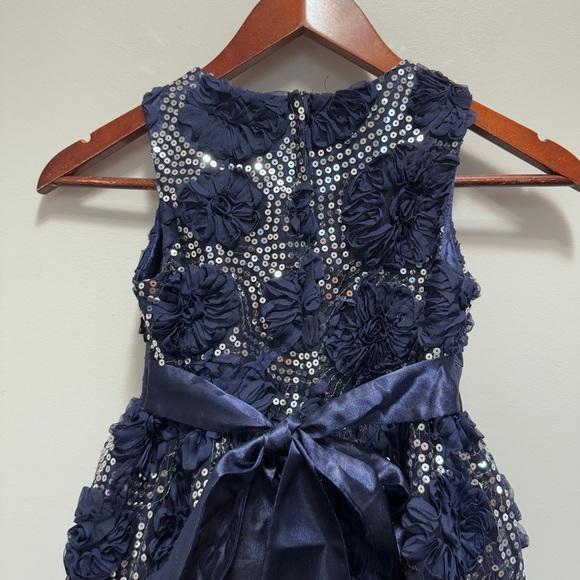 Cinderella Special Occasion Floral Rosettes Sequin Dress Size 7 - Picture 5 of 11